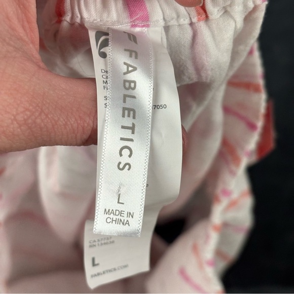 Fabletics set Cotton Voile Oversized Lite Striped Shirt high waist shorts Large - Picture 12 of 16